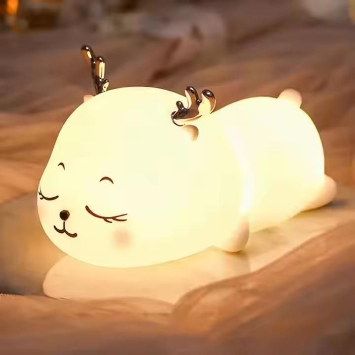 Silicon Snoring Cat Night Light – Soft Touch LED Lamp for Kids & Bedroom | NISHU Superstores