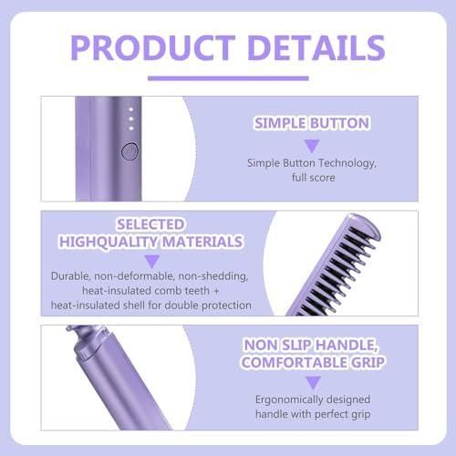 Rechargeable Hot Comb Hair Straightener | Cordless & Portable Styling Tool | NISHU Superstores