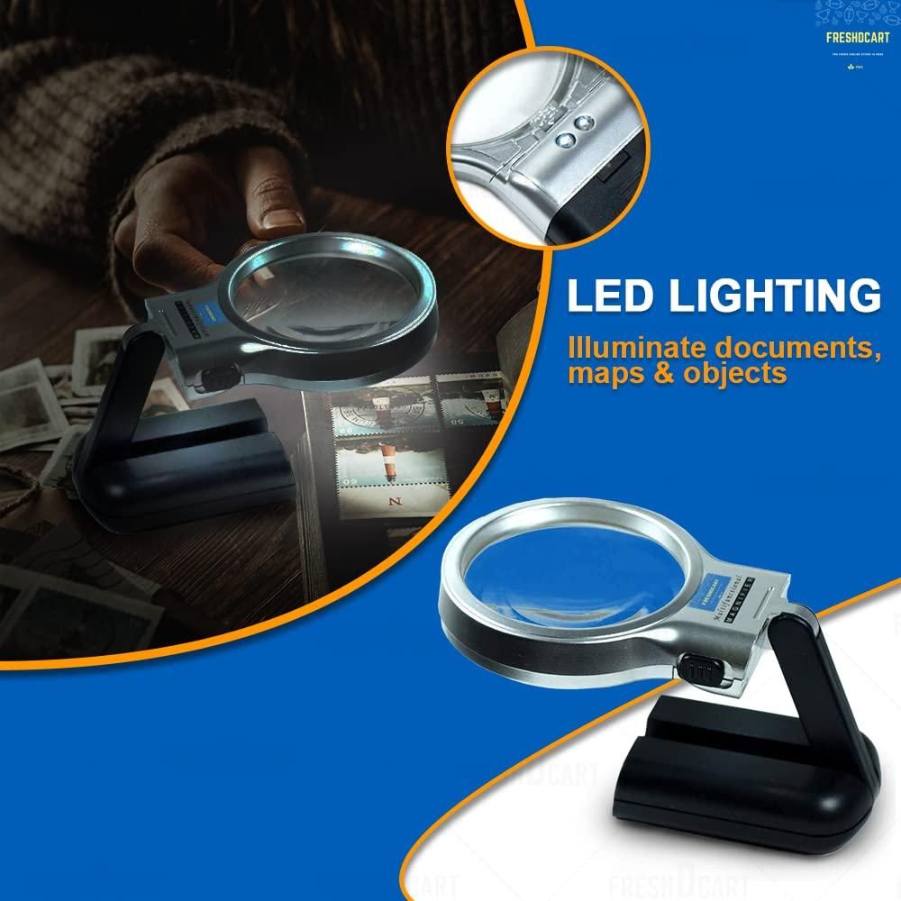 3 in 1 LED Magnifying Glass – Portable Handheld Lens | NISHU Superstores