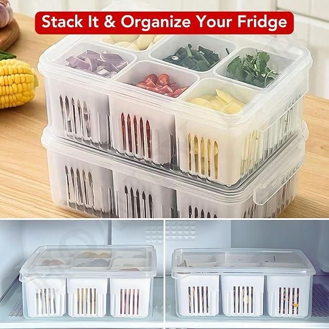 Food Storage Box with Lid & 6 Compartments – Meal Prep & Kitchen Organizer | NISHU Superstores
