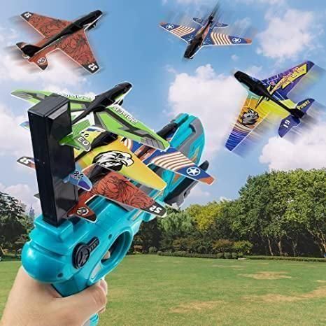 Airplane Launcher Toy Gun with Foam Glider – Fun Outdoor Flying Game for Kids | NISHU Superstores