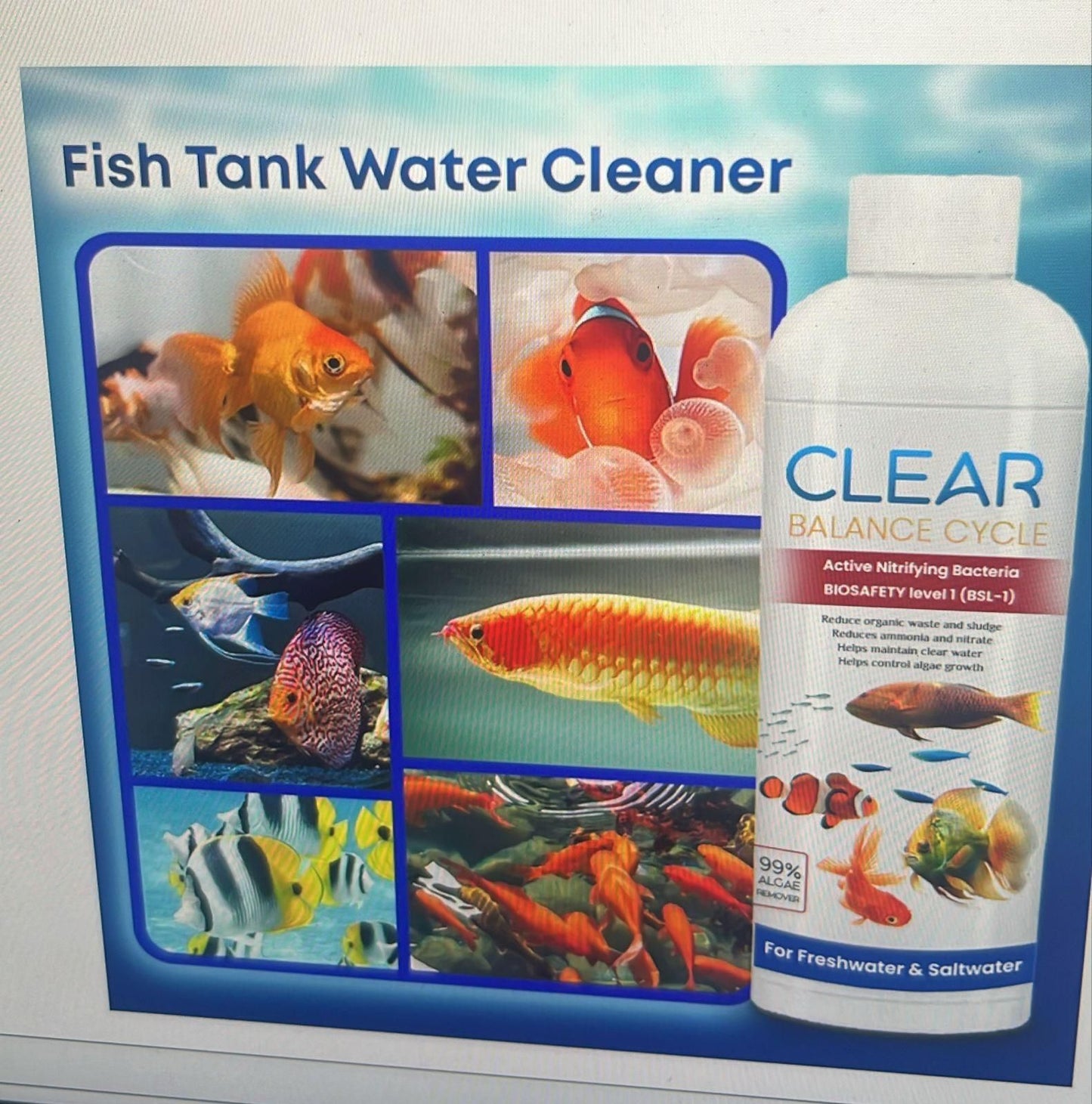 Fish Tank Water Purifier Algae Remover – 100ml (Pack of 3) | Clean & Clear Aquarium Solution | NISHU Superstores