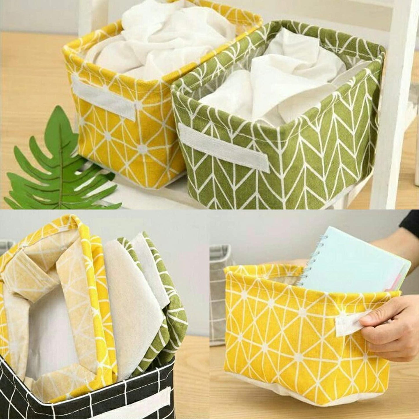 Canvas Fabric Storage Basket with Handle – Foldable & Stylish Organizer | NISHU Superstores
