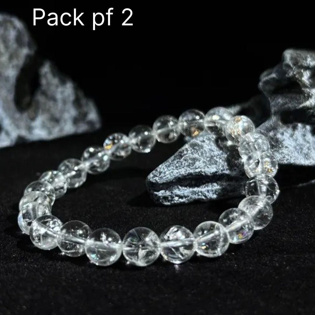 Majestic Crystals Clear Quartz Bracelet – Pack of 2 | Healing & Energy Balancing | NISHU Superstores
