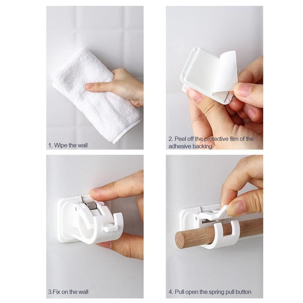 Self-Adhesive Wall Mount Clip Hooks (Pack of 2) – Instant Stick-On Hangers | NISHU Superstores