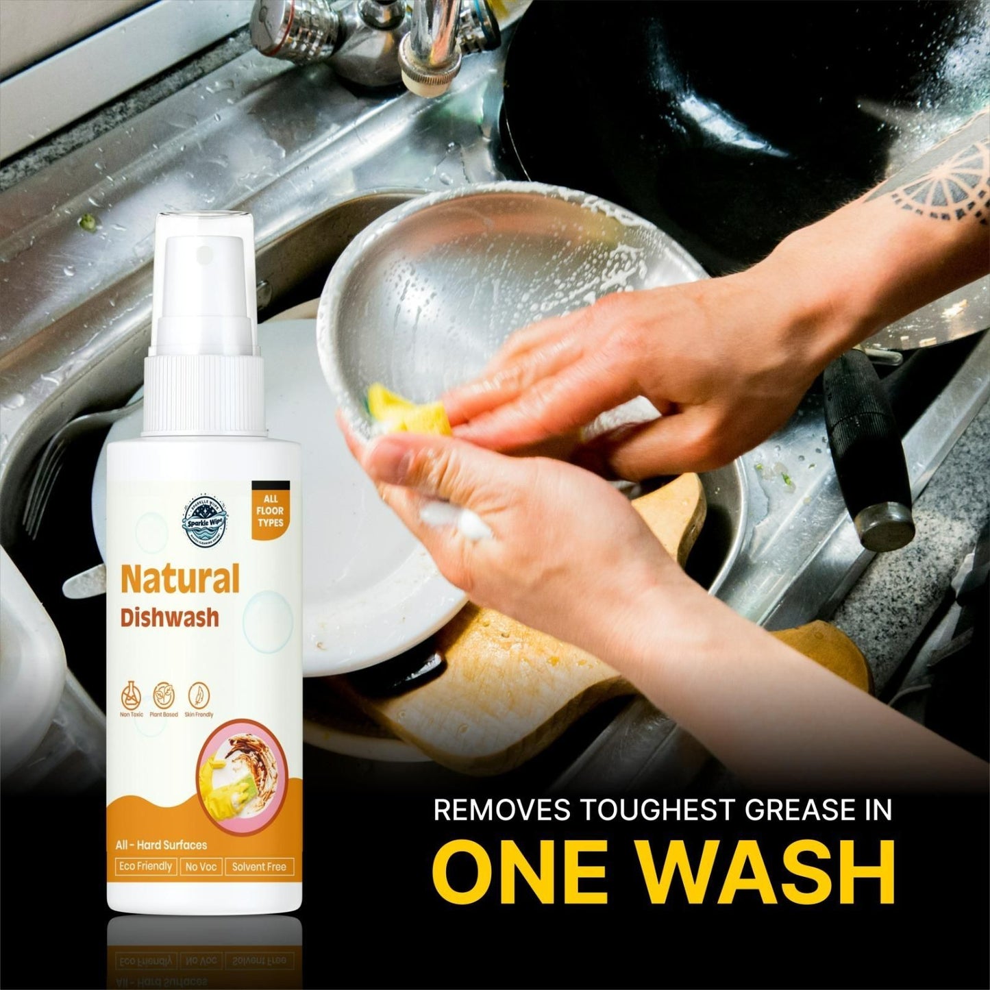 Natural Dishwash Liquid (Pack of 2) – Tough on Grease, Gentle on Hands | NISHU Superstores