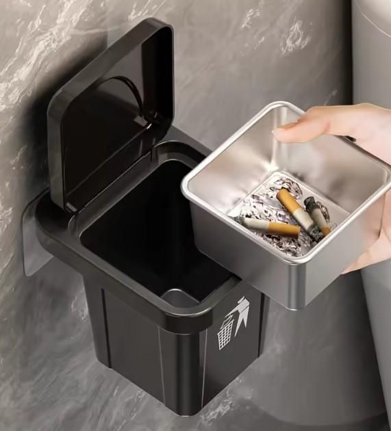 Stainless Steel Mini Dustbin & Ashtray – Multipurpose Tabletop Container | NISHU Superstores