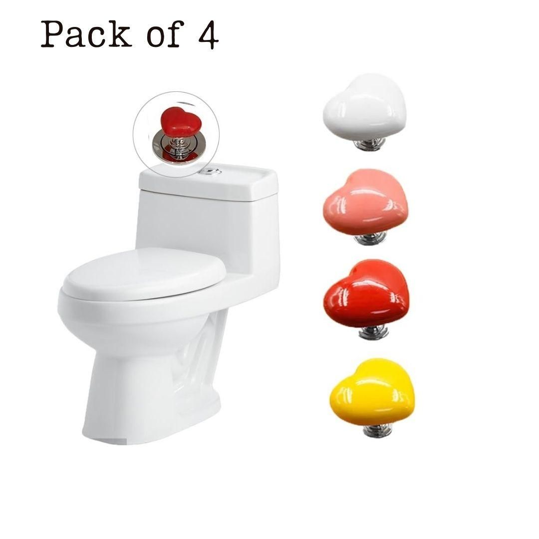 Toilet Press Button Heart Shape (Pack of 4) – Durable & Stylish Flush Button | NISHU Superstores