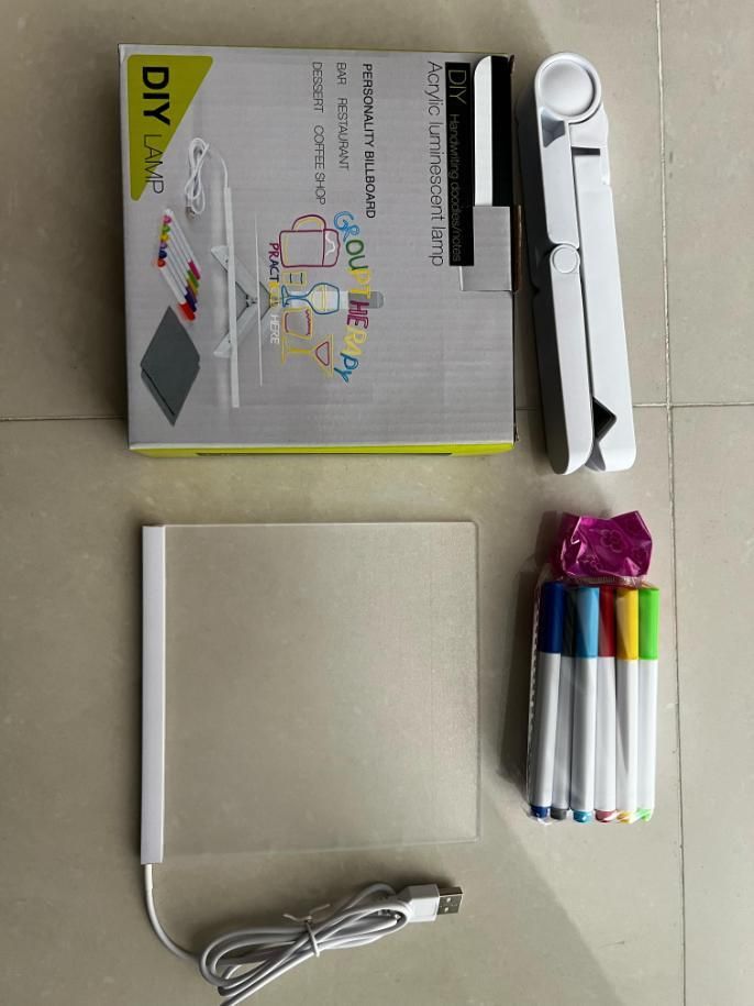 3D LED Light Glass Acrylic Writing Pad – Colorful Night Lamp & Decorative Display | NISHU Superstores