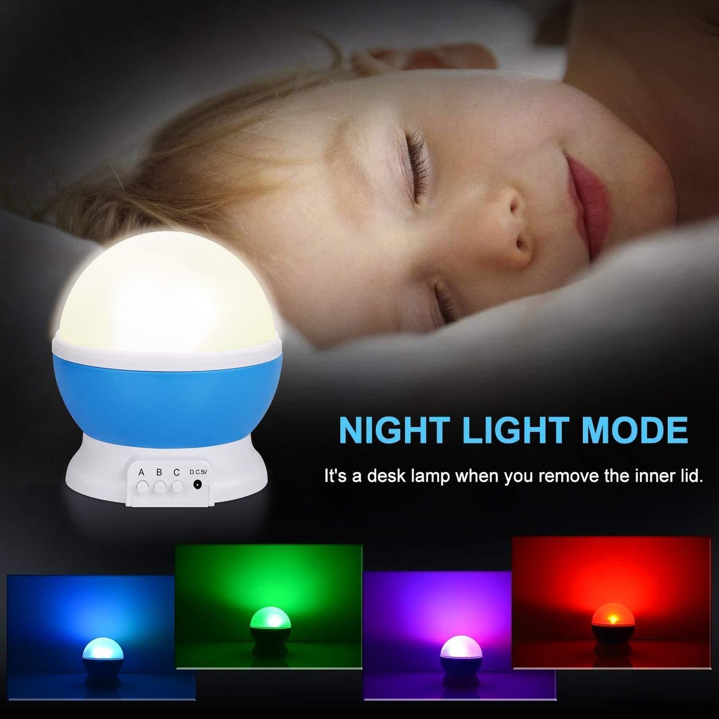 Star Moon Night Light Projector for Kids & Bedroom | 360° Rotating LED Lamp | NISHU Superstores