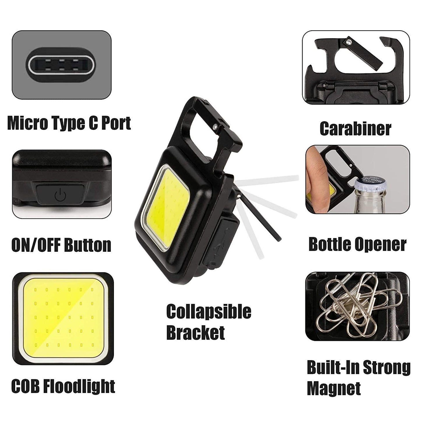 Small Rechargeable Keychain Flashlight – Portable LED Torch with USB Charging | NISHU Superstores