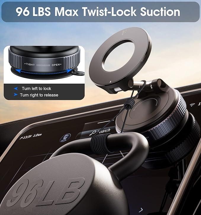 Vacuum Suction Magnetic Bracket – 360° Rotating Phone Holder for Wall, Desk & Car | NISHU Superstores