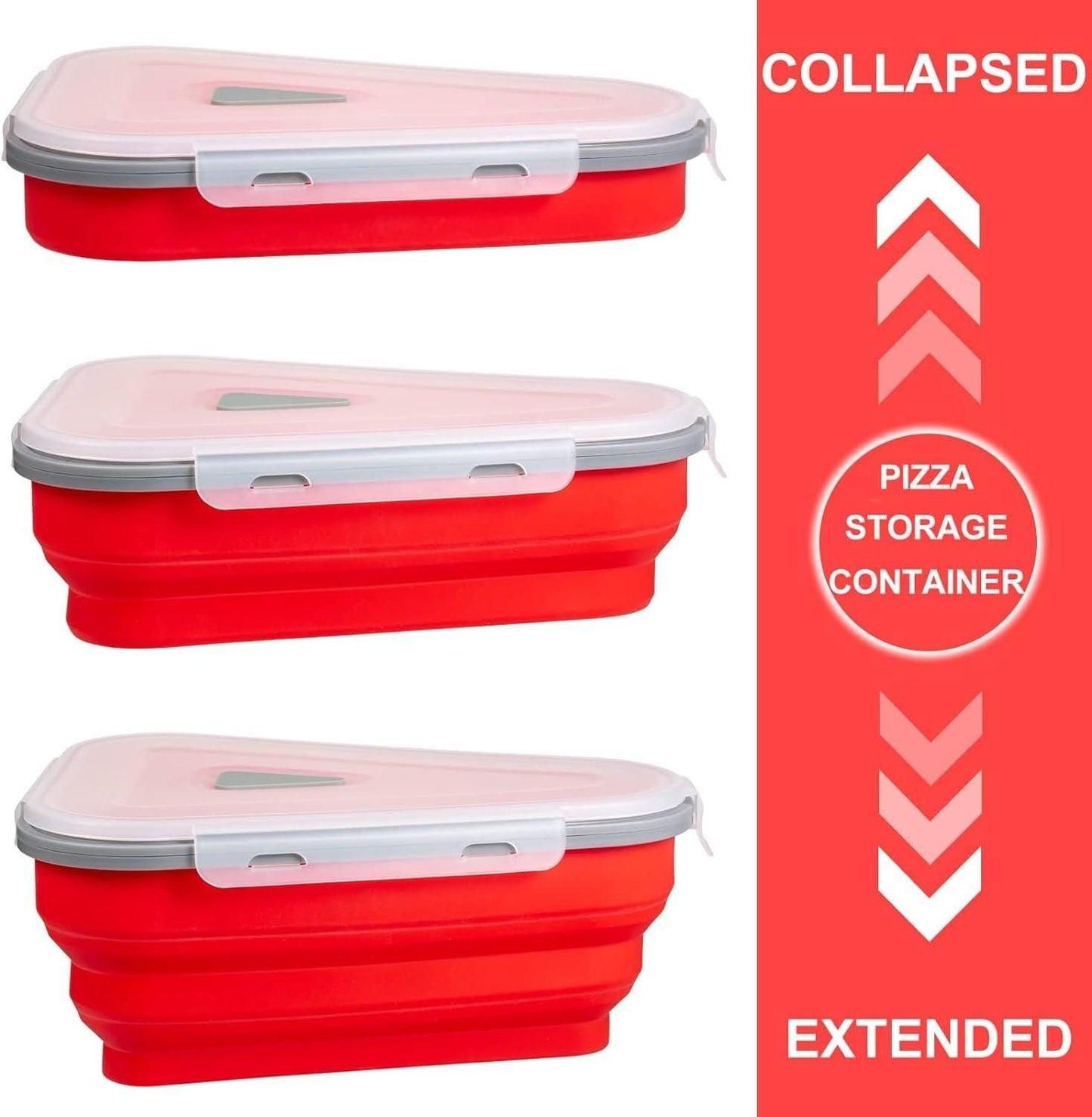 Pizza Slice Storage Container with 5 Serving Trays – Airtight & Stackable | NISHU Superstores