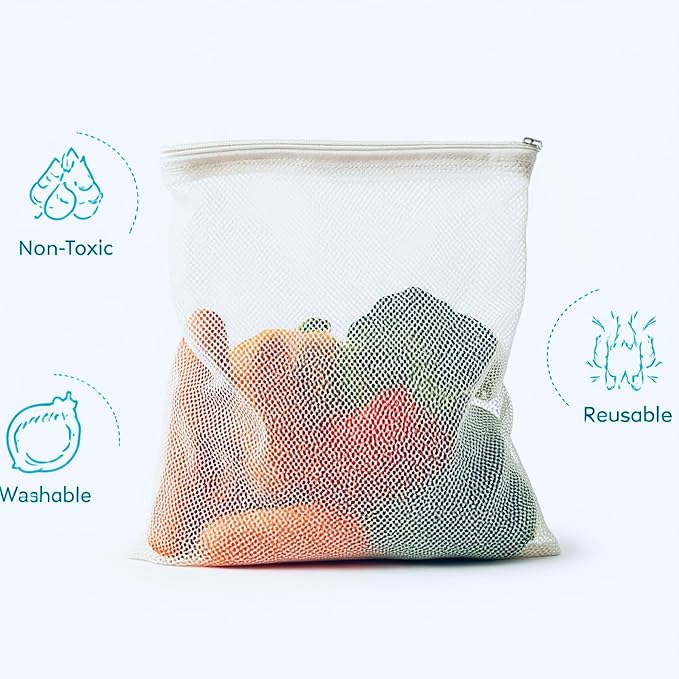 Reusable Mesh Produce Bags (2 Pc Set) | Washable Eco-Friendly Fruit & Vegetable Storage Bags | NISHU Superstores