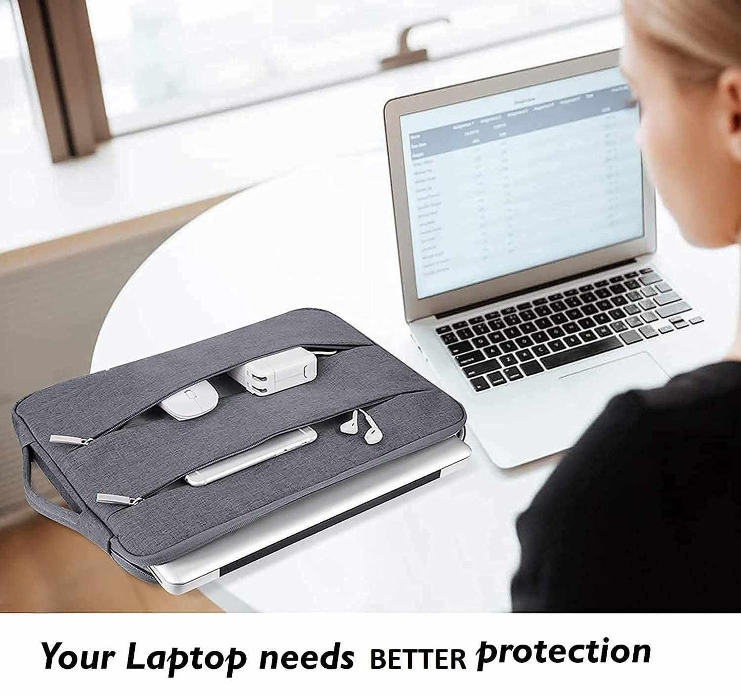 Sleek Nylon Laptop Bag Cover with Inner Fur Cushion – Shockproof & Stylish | NISHU Superstores