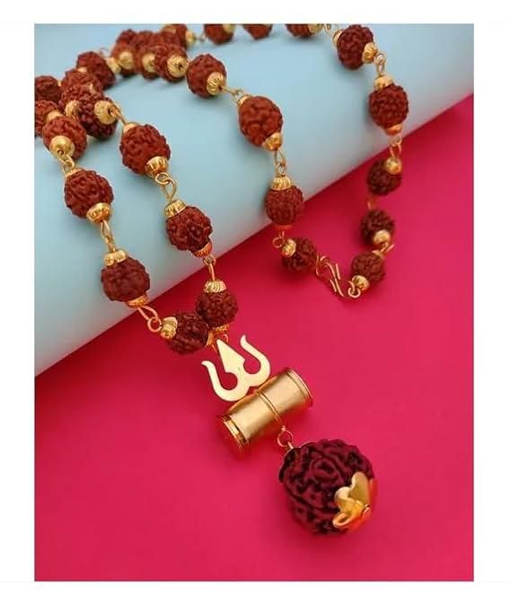 Shiv Trishul Pendant with Rudraksha Chain – Spiritual & Powerful Symbol | NISHU Superstores