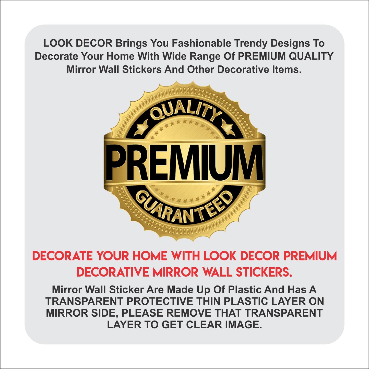 3D Acrylic Mirror Wall Sticker – Modern Home Decoration | NISHU Superstores