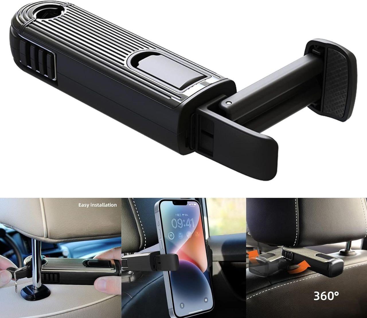 360° Rotatable Car Headrest Hooks – Universal Hanger Holder for Bags & Essentials | NISHU Superstores