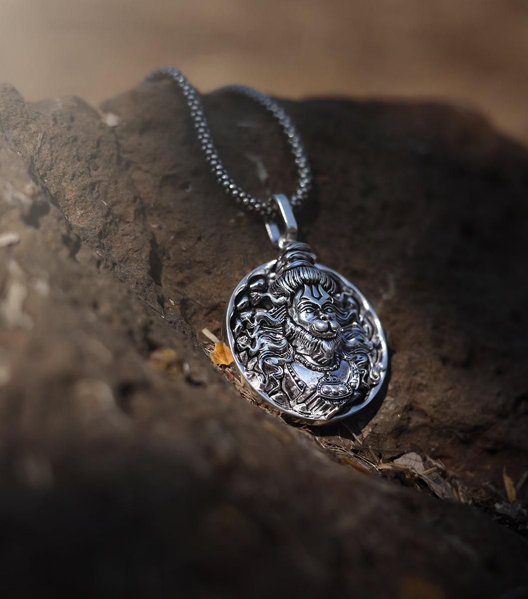 Men's Silver Chain with Hanuman Pendant – Stylish Spiritual Wear | NISHU Superstores