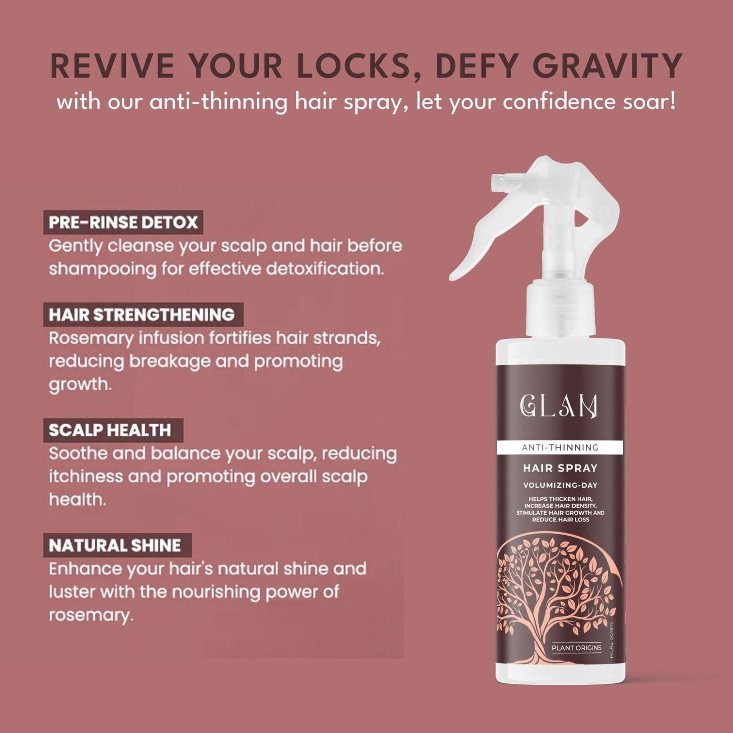 Glam Anti-Thinning Hair Spray 100ml – Volumizing Day Spray for Fuller Hair | NISHU Superstores
