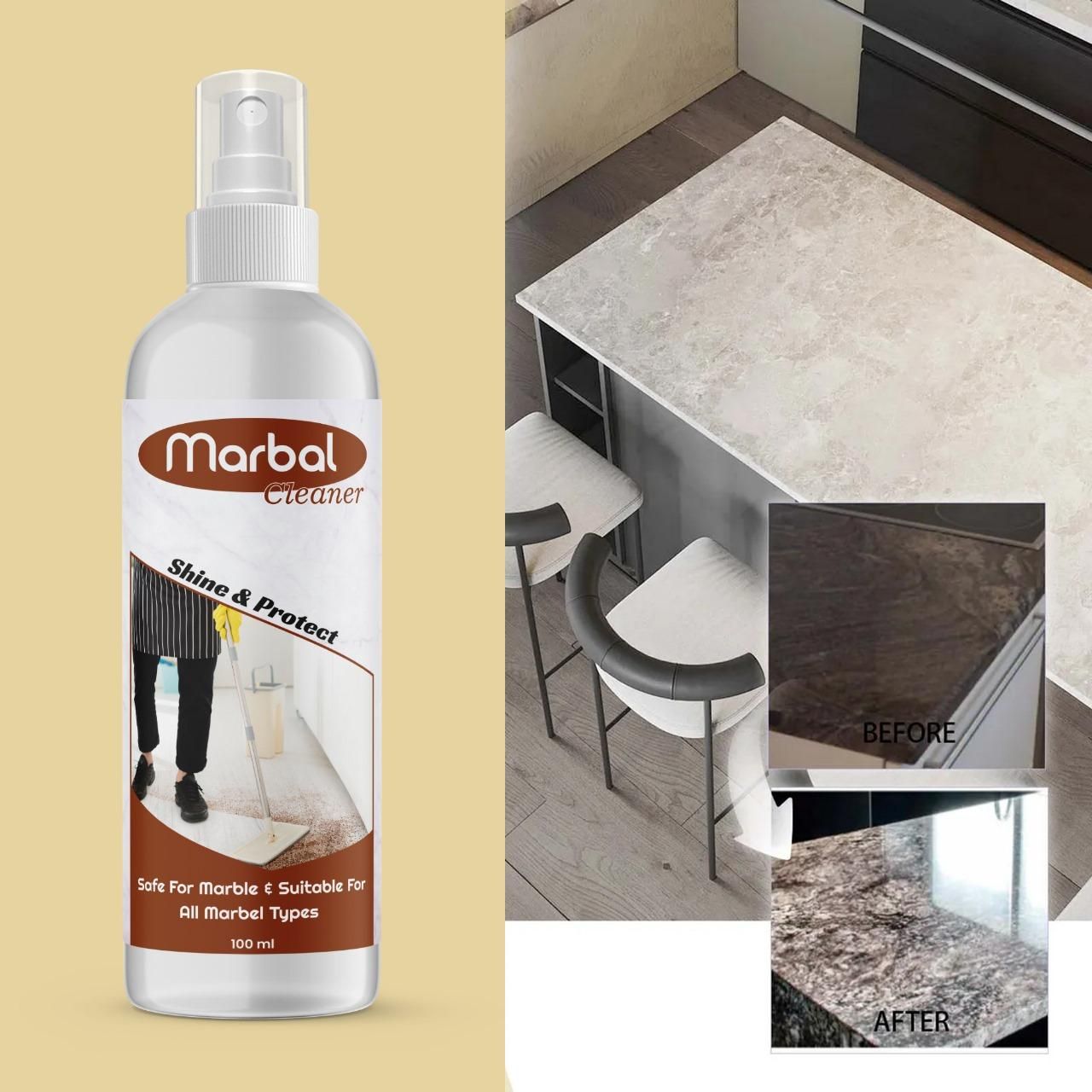 Marble Cleaner 200 ml (Pack of 2) – Stain Remover & Shine Restorer | NISHU Superstores