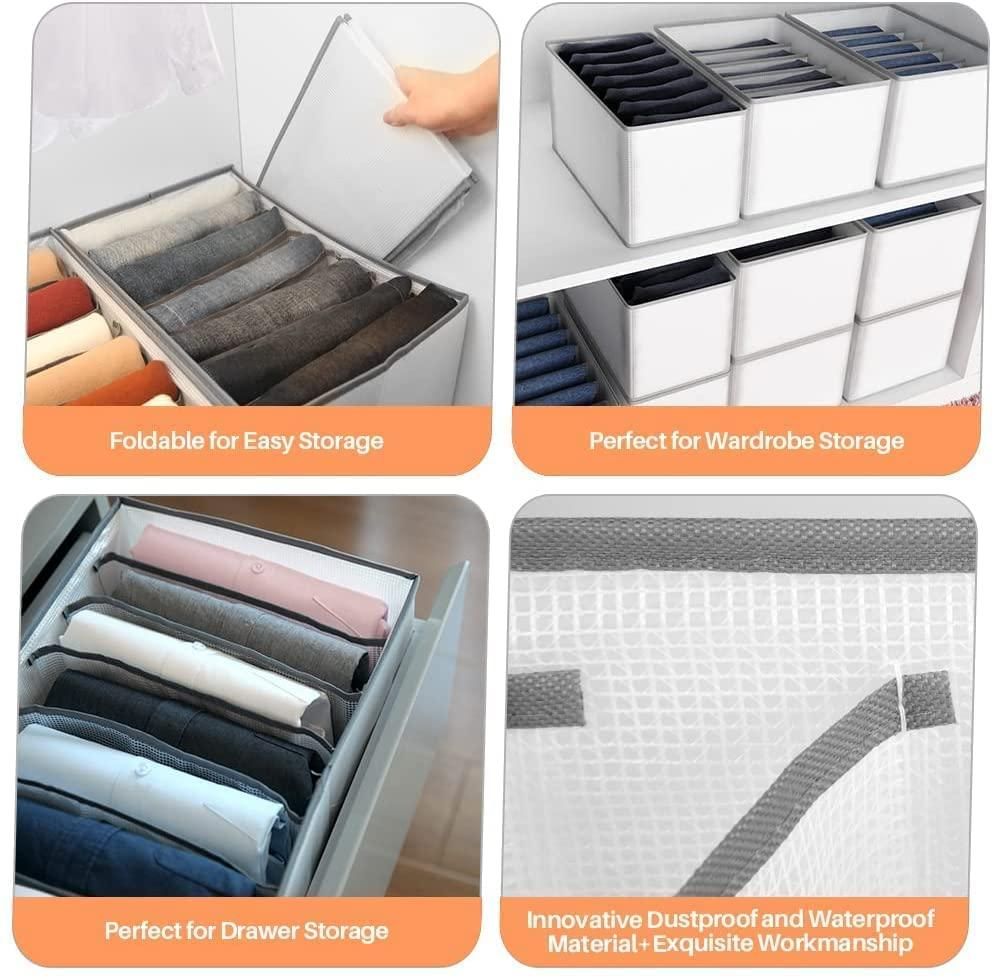 Clothes Organizer for Wardrobe Storage (Pack of 2) – Shirt & Pant Drawer Divider | NISHU Superstores