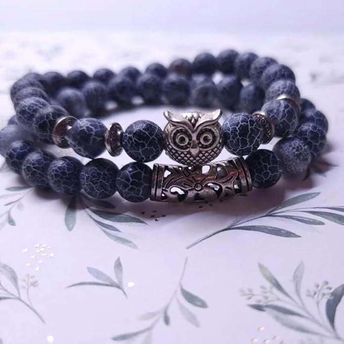 Natural Stone Owl Bracelet | Stylish & Healing Jewelry | NISHU Superstores