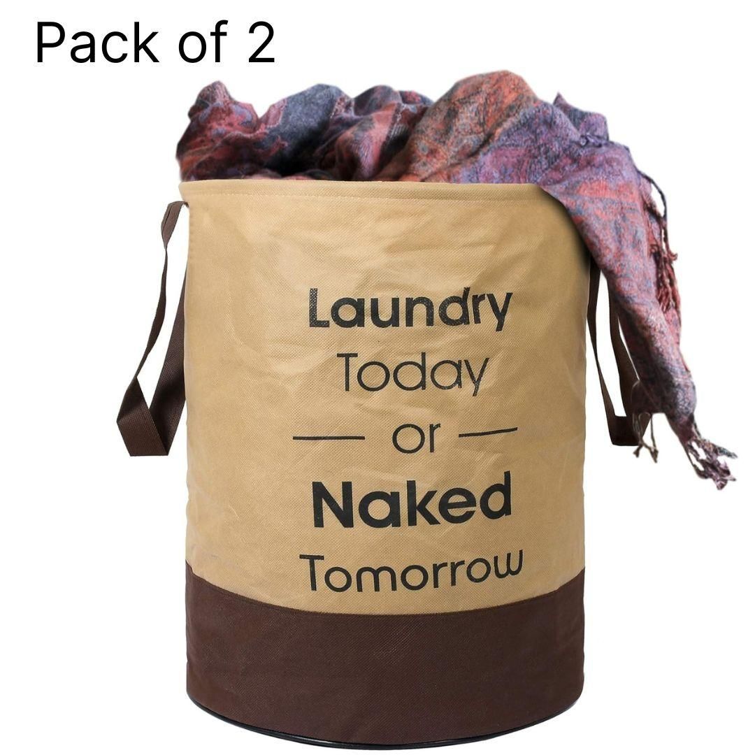 Round Non-Woven Laundry Bag/Hamper – Foldable, Lightweight & Durable (Pack of 2) | NISHU Superstores