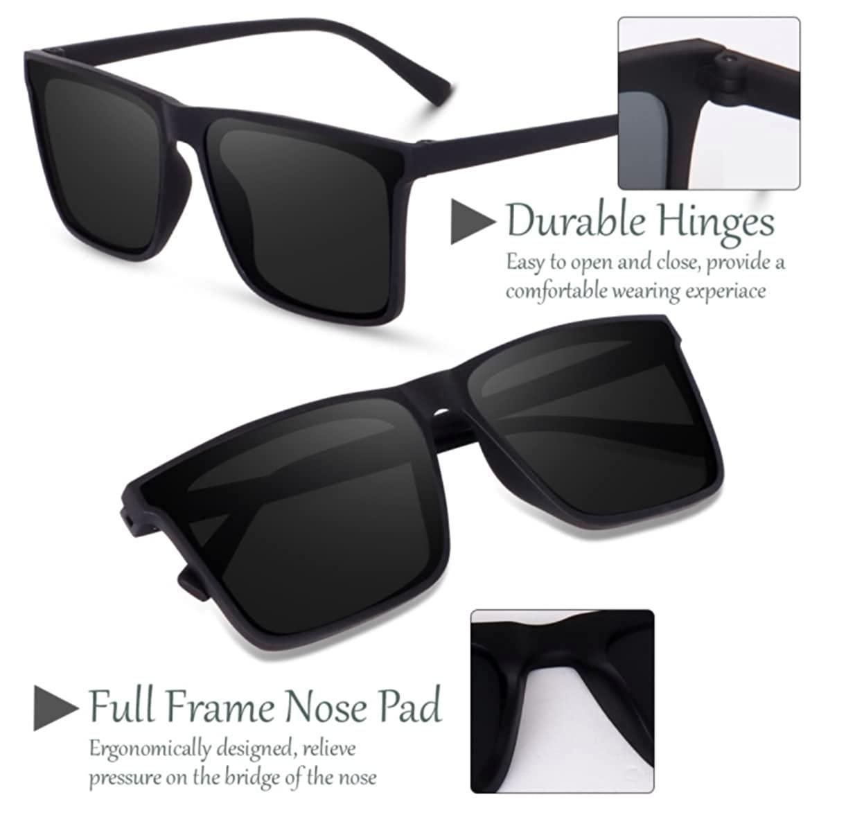 Polarized Retro Square Sunglasses for Men & Women – UV Protection | NISHU Superstores
