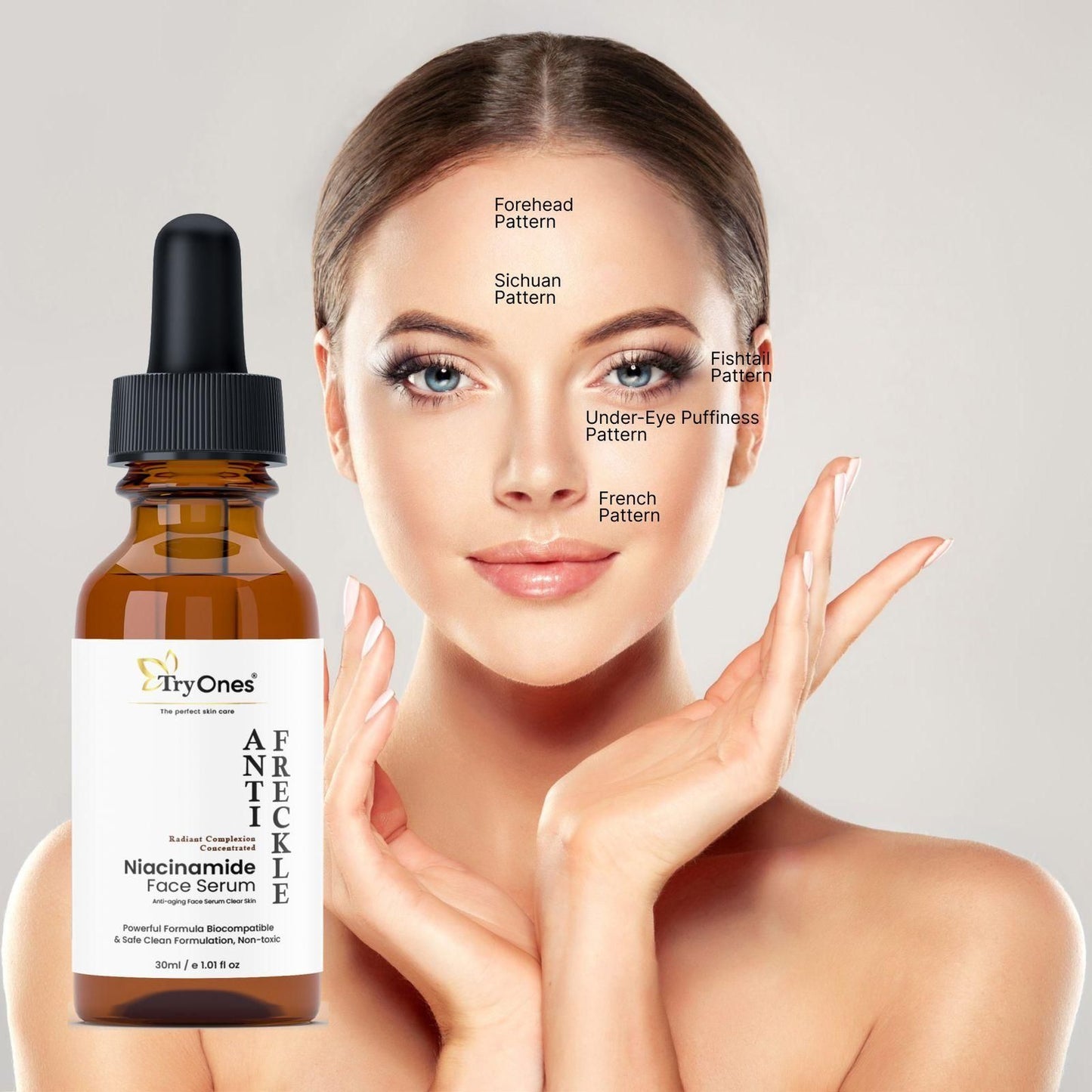 TryOnes Anti Freckle Niacinamide Face Serum 30ml – Spot Removal & Skin Brightening | NISHU Superstores