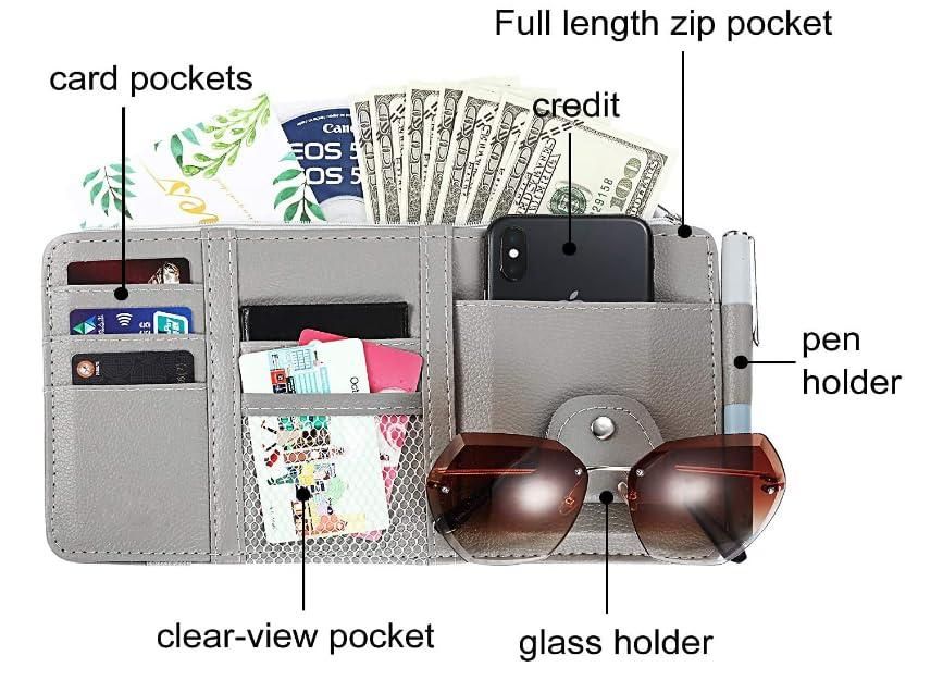 Car Styling Visor Organizer – Auto Sun Visor Storage Pouch for Cards, Pens & Essentials | NISHU Superstores