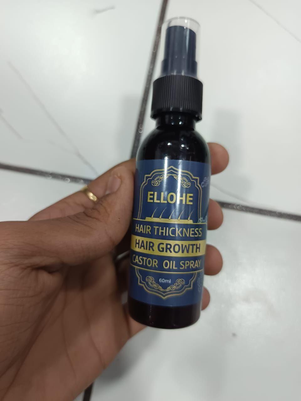 ELLOHE Hair Growth Castor Oil Spray – 60ml for Hair Thickness & Regrowth | NISHU Superstores