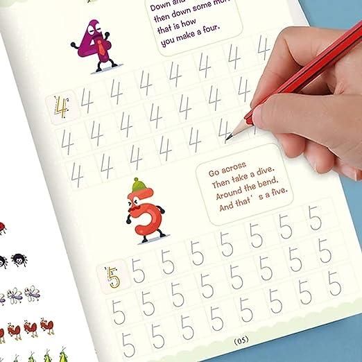 Sank Magic Practice Copybook Set – 4 Books + 1 Pen + 1 Grip + 10 Refills | NISHU Superstores