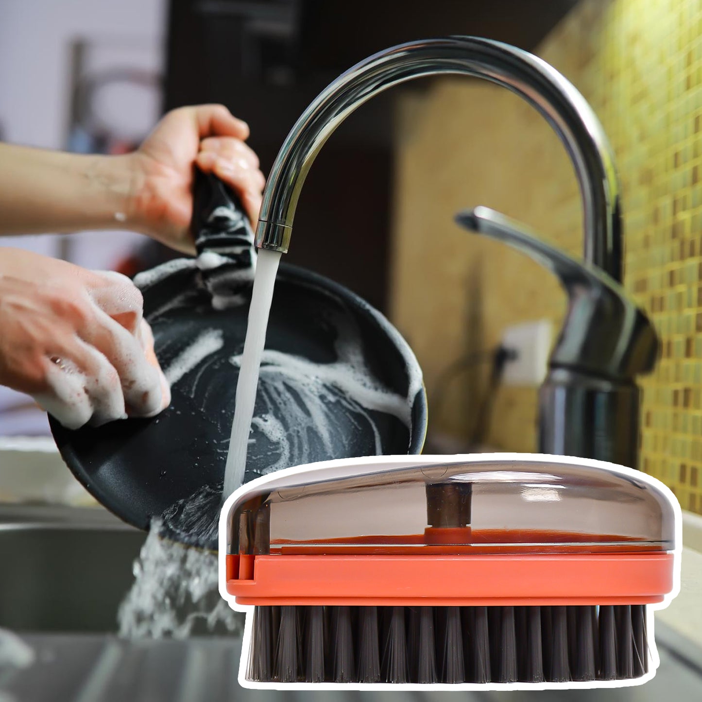 4030 Plastic Wet And Dry Brush For Home (Multicolor 3 Units)