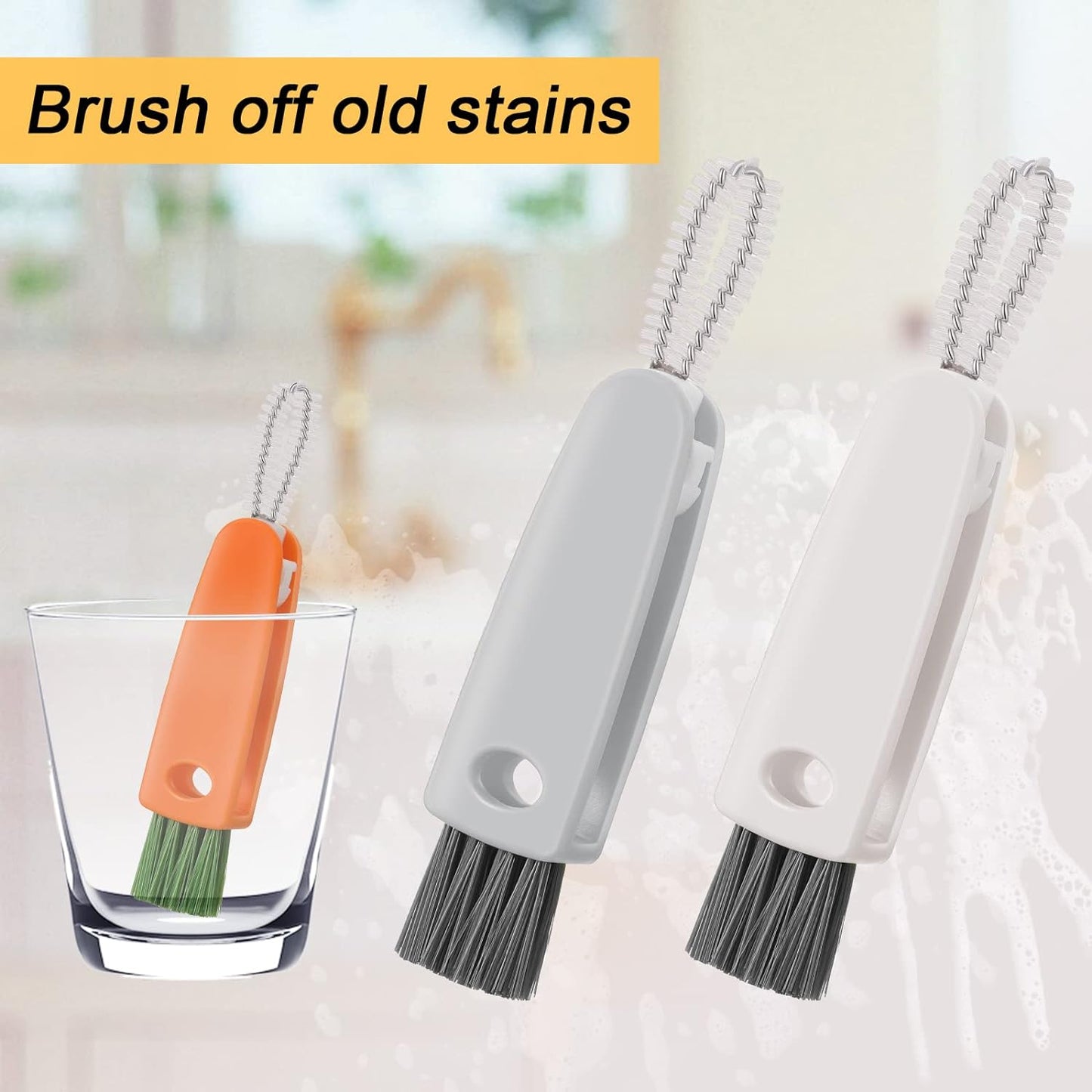 6483 3 In 1 Multifunctional Cleaning Brush Mini Glass Cover Cleaning Brush Bottle Cleaning Brush Set Cup Cleaner Brush Bottle Cap Detail Brush For Bottle Cup Cover Lid Home Kitchen Washing Tool (1 Pc)