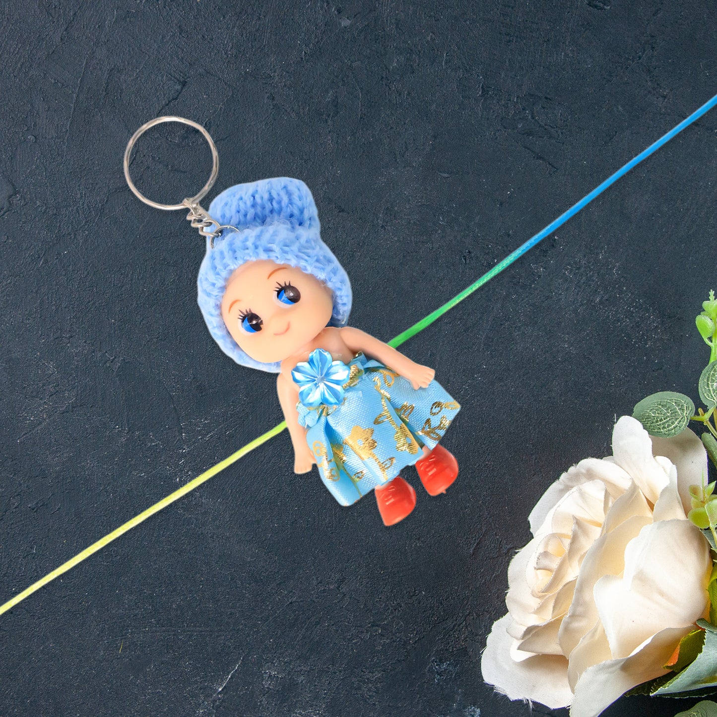 Multifunction Doll Rakhi For Kids Cute Soft Toy Rakhi With Keychain Use Decorative Fancy Rakhi Cum Keyring For Boys Girls