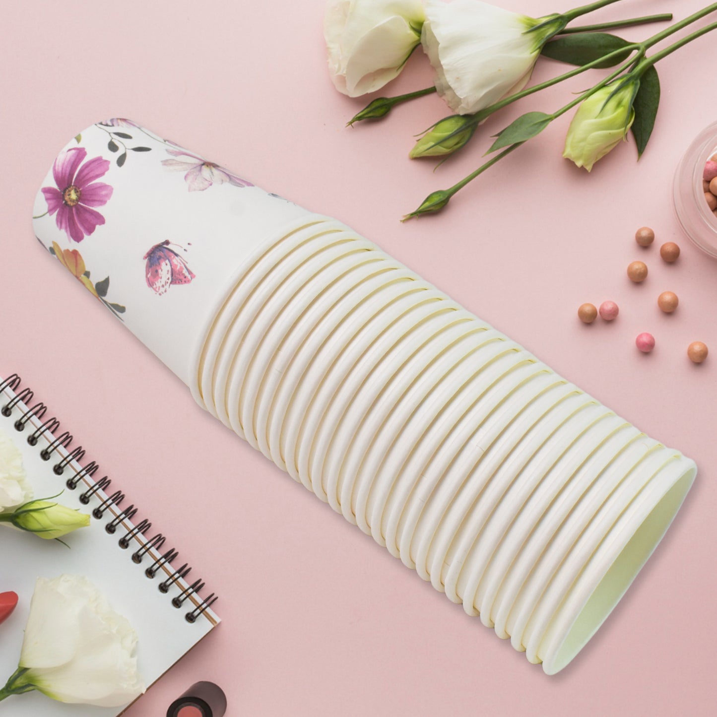 Disposable Paper Cups Disposable Tea Coffee Cups (24 Pcs Set Mix Color Design)