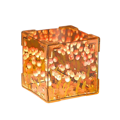 Cube Tulip Night Lamp LED Decorative Night Light for Bedroom (Multicolor, 1 Set) | Aesthetic Ambient Lamp – NISHU Superstores
