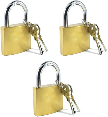 Multipurpose Solid Padlock 38mm with 3 Keys | Heavy Duty Security Lock for Door, Locker, Luggage & Cupboard (1 Pc) – NISHU Superstores