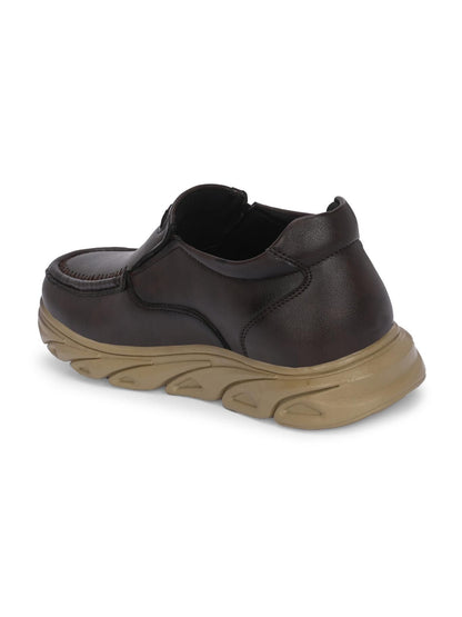 Men's Derby Slip-On Brown Casual Shoes – Elegant & Comfortable | NISHU Superstores