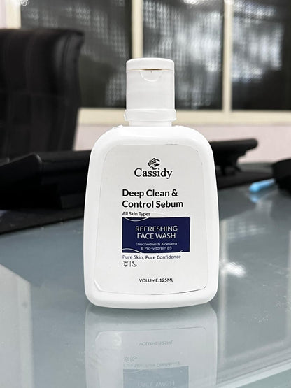 CASSIDY Deep Clean & Control Sebum Facewash 125ml – Oil Control & Refreshing Clean | NISHU Superstores