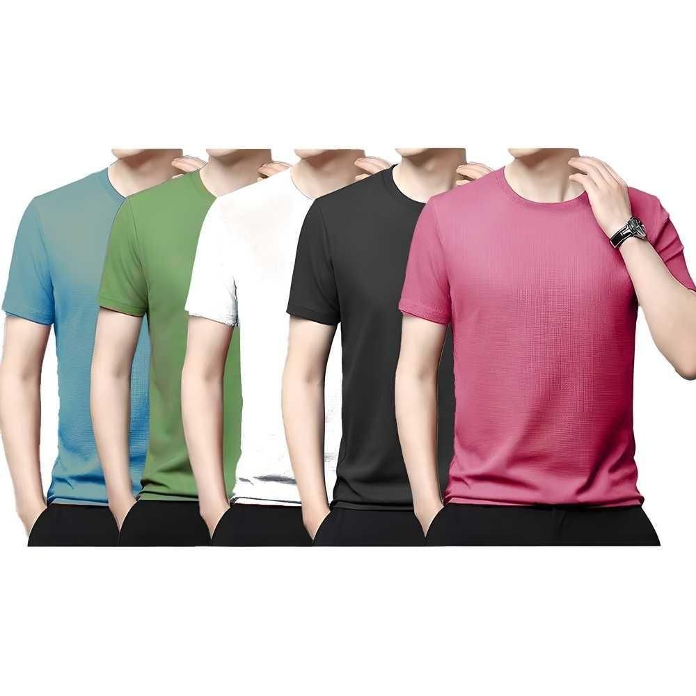 Poly Cotton Solid Half Sleeves Men’s Polo T-Shirt Pack of 5 | Everyday Comfort | NISHU Superstores