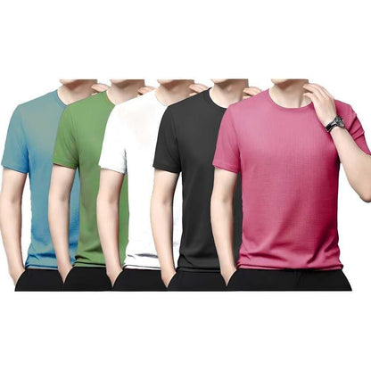 Poly Cotton Solid Half Sleeves Men’s Polo T-Shirt Pack of 5 | Everyday Comfort | NISHU Superstores