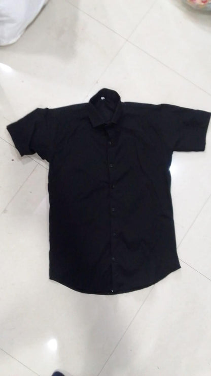 Men's Solid Satin Formal Shirt – Regular Fit, Half Sleeves, Elegant Office Wear | NISHU Superstores