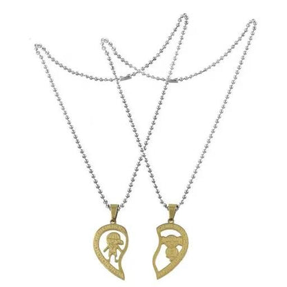 Stainless Steel Heart Shape Couple Locket – Boy & Girl Pendant with Chain | NISHU Superstores