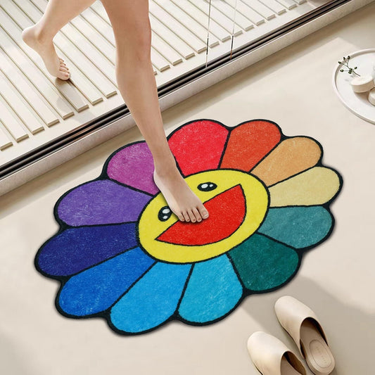 Sunflower Bathroom Rugs for Kids – Soft, Non-Slip & Cute Design | NISHU Superstores