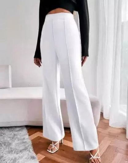 Women’s Non-Transparent White Classic Stylish Pants – Comfortable Daily Wear | NISHU Superstores