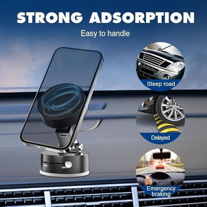 Vacuum Magnetic Suction Phone Holder – 360° Rotating Car Mount | NISHU Superstores