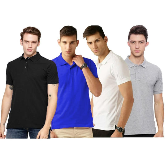 Joggers Park Pack of 4 Matte Polo T-Shirts for Men | Stylish & Comfortable | NISHU Superstores