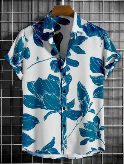 Men’s Printed Half Sleeves Regular Collar Casual Shirt – Stylish Cotton Blend | NISHU Superstores